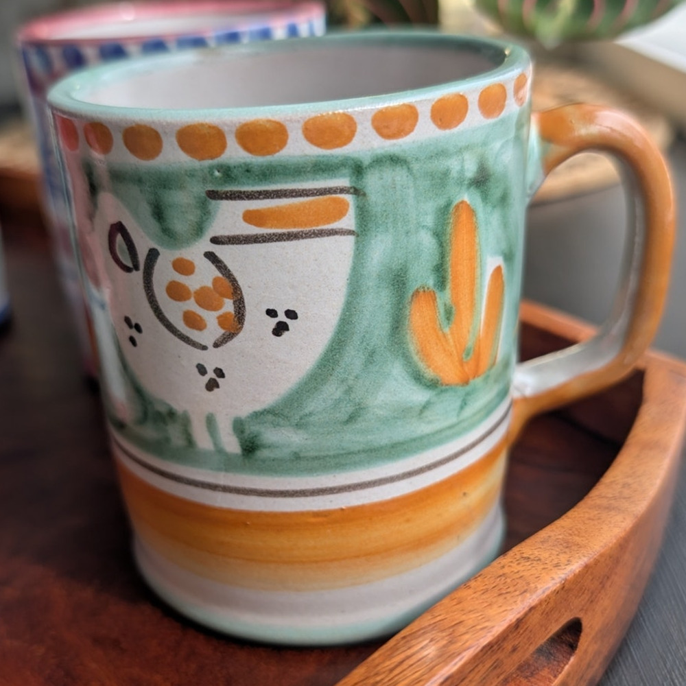 Set of 2 Vietri Compagna Chicken Mugs